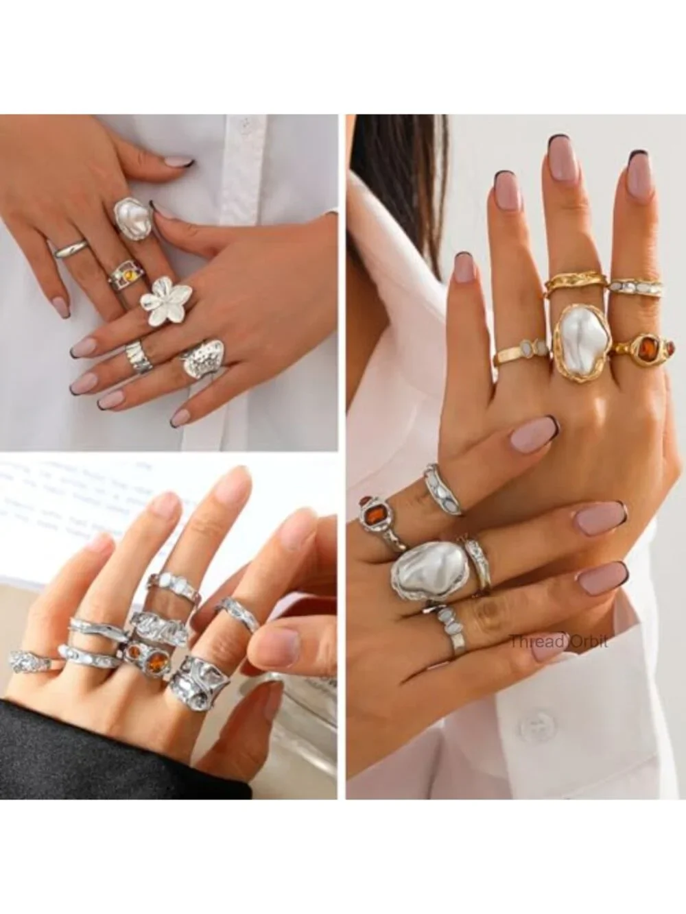 23pcs Knuckle Rings Set Stackable CZ Cubic Zirconia Hollow Twist Midi Rings